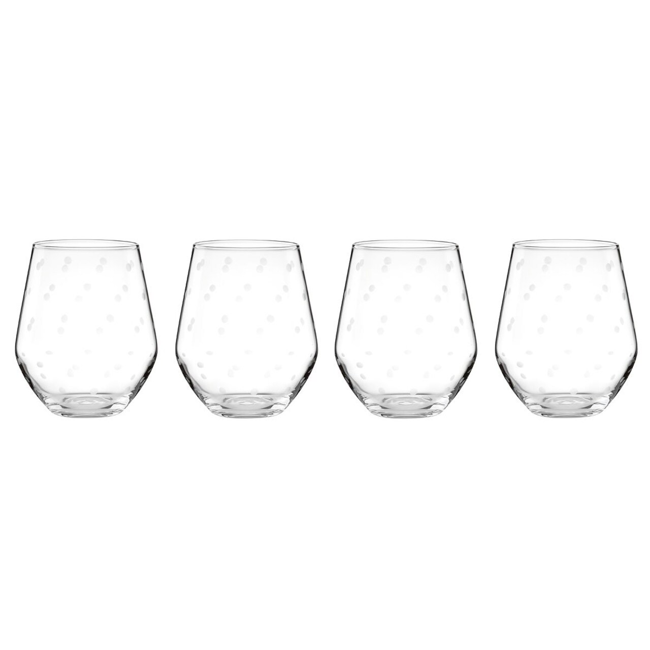 Kate Spade New York Larabee Dot 4-Piece Stemless White Wine Glass Set